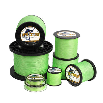 1500M 1640Yds Fluorescent Green 10lb-200lb HERCULES PE Braided Fishing Line 8 Strands HERCULES